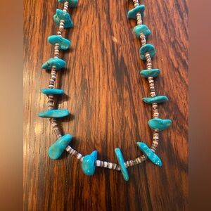 Natural turquoise and shell necklace